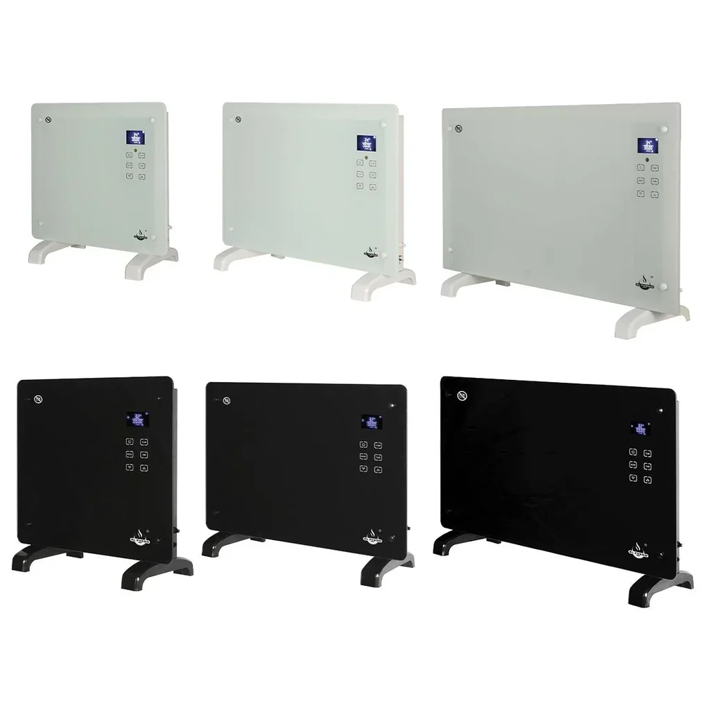 Glaskonvektor, schwarz, 1000 W