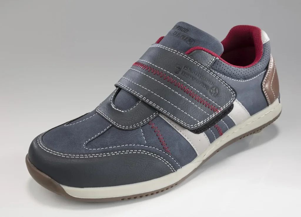 Slipper mit Klettverschluß, Farbe marine, Gr.43