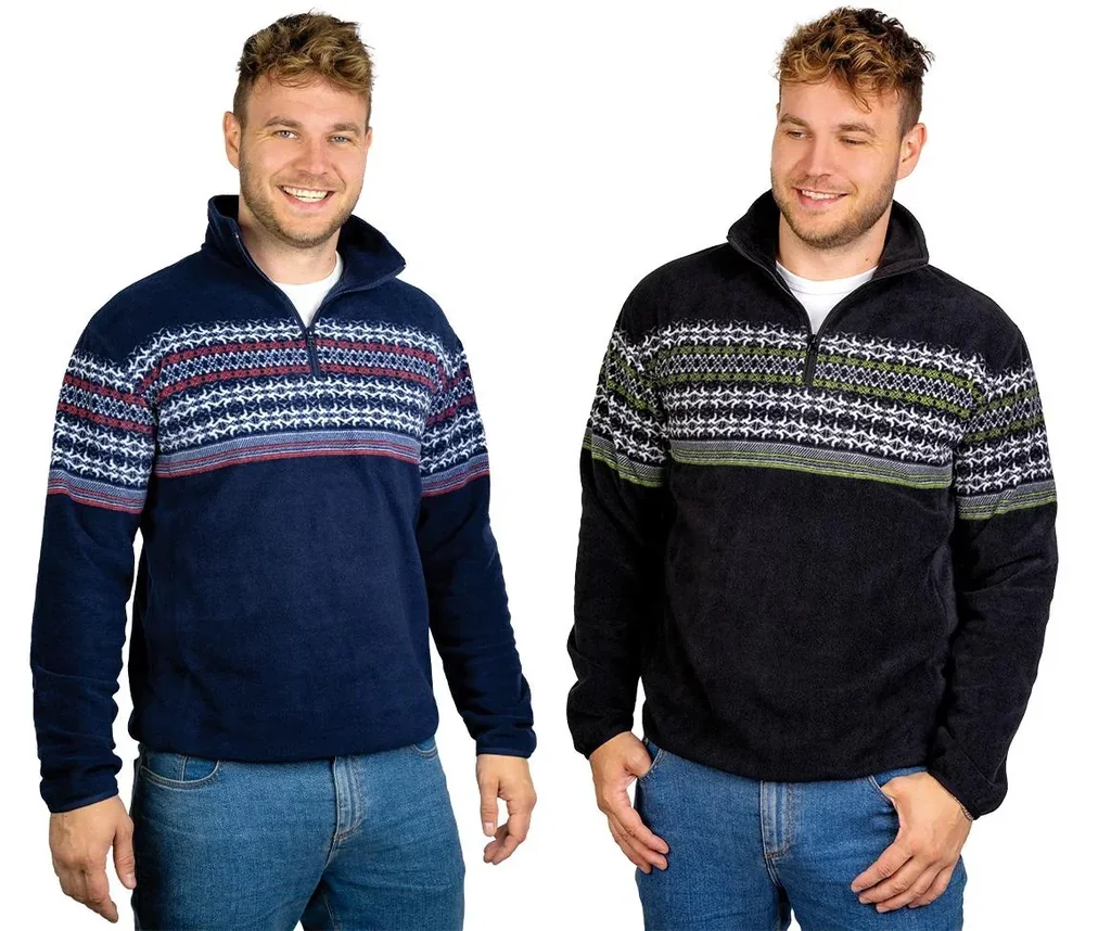 Stehbundshirt aus Fleece, Farbe marine, Gr.2XL