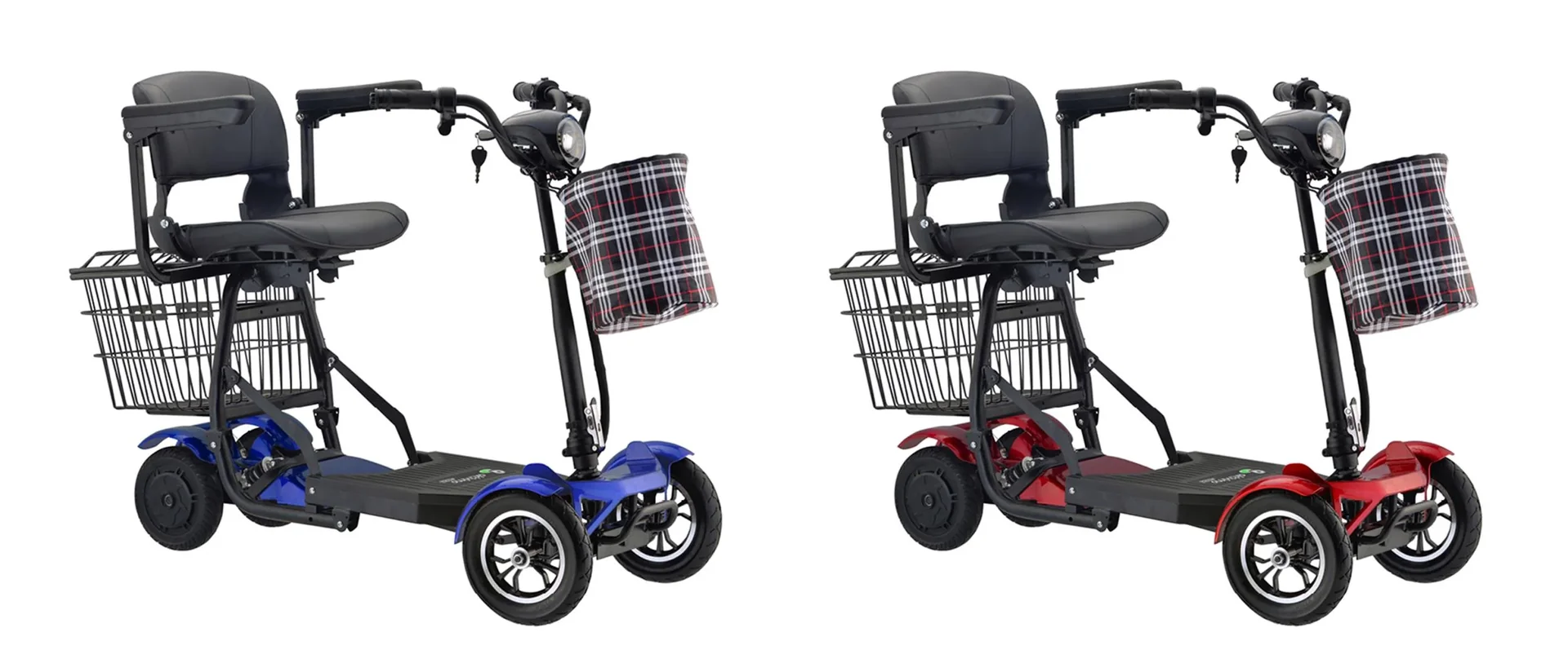 4-Rad E-Mobil Assisi 2.0 6 km/h Safety Plus: 36V/15,6Ah Li-Io. mit Gepäck-Tasche/-Korb, Blinker, faltbar, rot