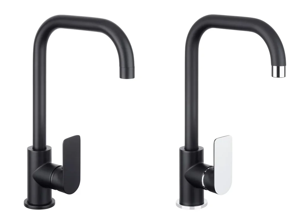 NOIR ROUND Spültisch-Einheblmischer, schwarz