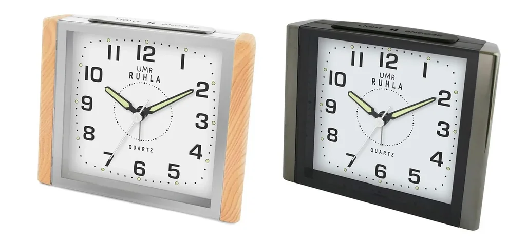 Quarz Wecker mit Cresendo Alarm, Holz