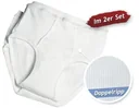 Sportslip, Doppelripp, 2er Pack, weiß, Gr. 7