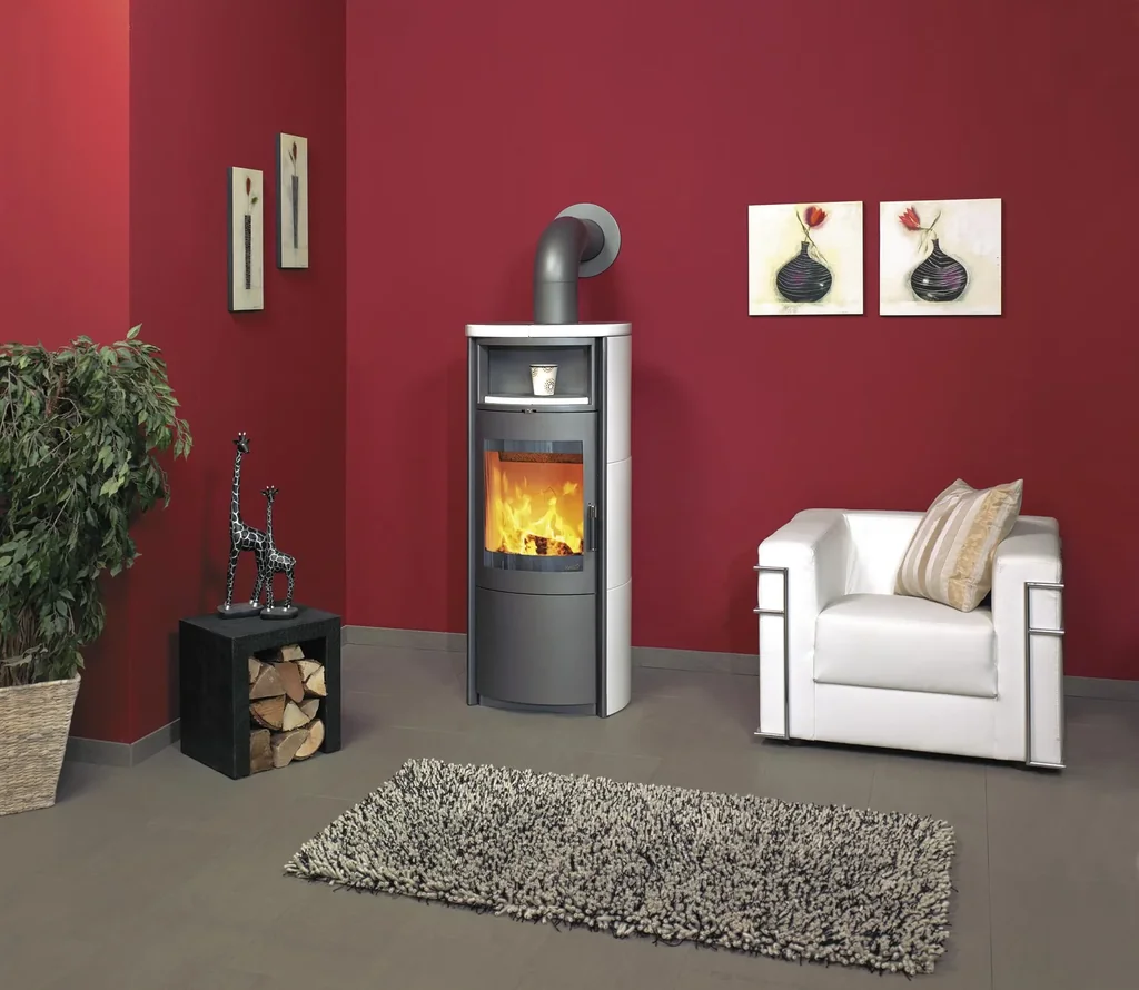 Kaminofen Nika ECOplus (7 kW) creme-weiss, Dauerbrand, 3in1-Komfortregelung, Externe Zuluft
