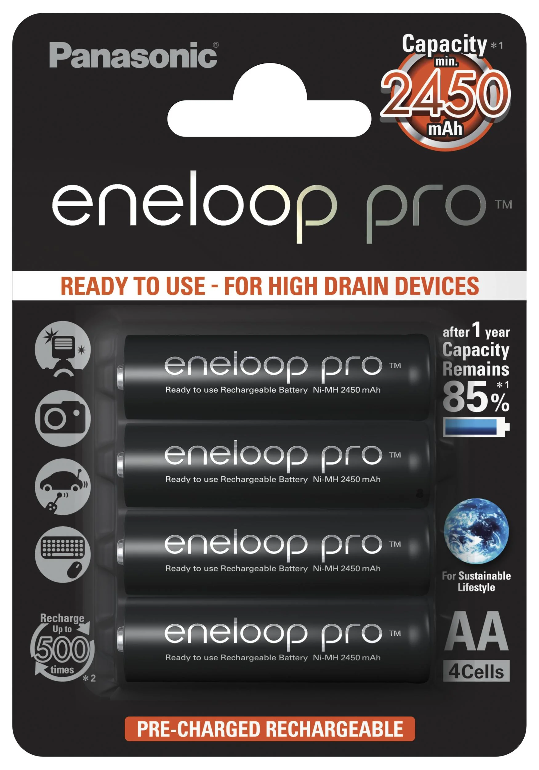 Eneloop Pro Mignon (AA) NiMH Akkus mit 2500mAh - 4 Stück