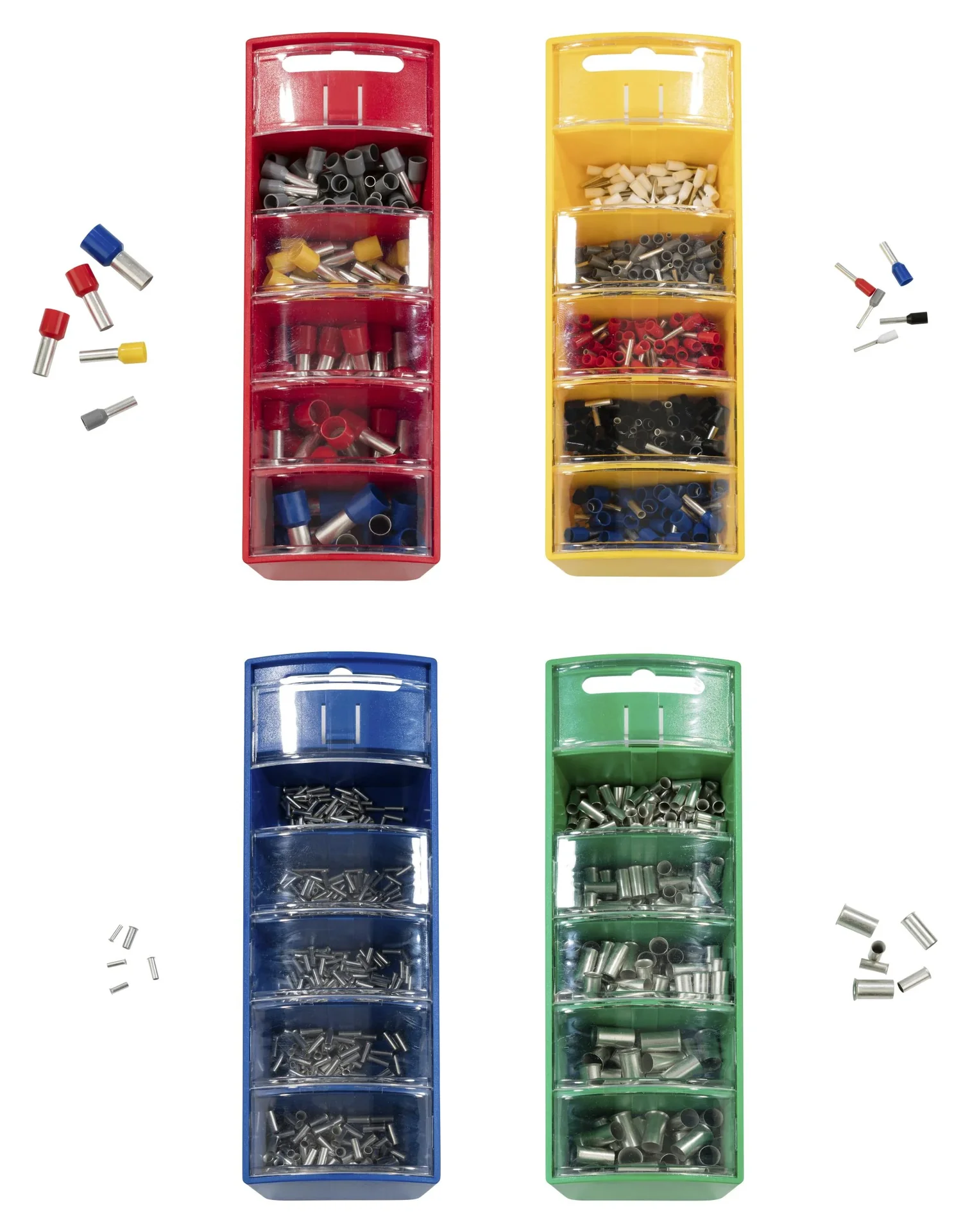 Aderendhülsen-Sortiment in Slide Box grün, 4-16mm², blank verzinnt