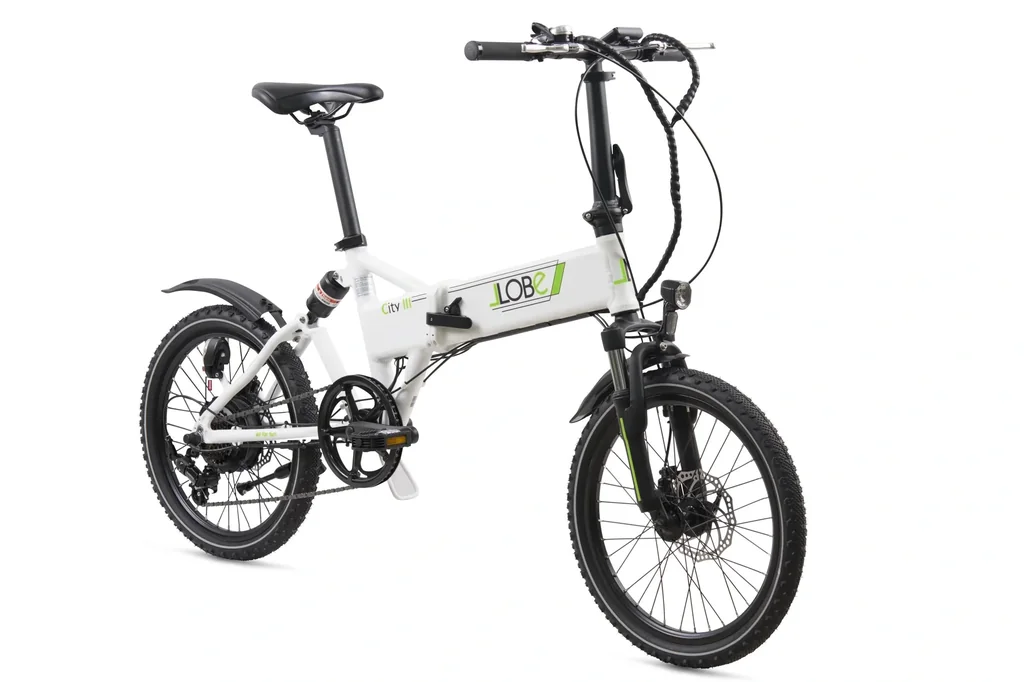 Alu E-Bike Faltrad 20 Zoll, Rahmenhöhe 37 cm, 7-Gang Kettenschaltung, schwarz „City III“