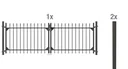 Doppeltor-Set Chaussee inkl. Pfosten 3 x 1,2 m anthrazit matt