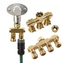 4 Wege Wasserverteiler - 4 Zapfstellen Außengewinde 3/4"