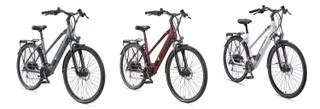 Damen Alu Trekking E-Bike, 28 Zoll, Rahmenhöhe 50 cm, 24-Gang Kettenschaltung, weinrot, XC940 Expedition,