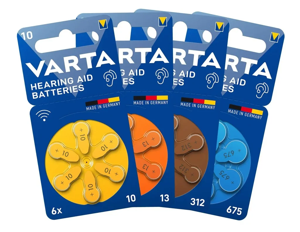 Batterien für Hörgeräte Zink-Luft 13 (PR48), 6er Set - ORANGE