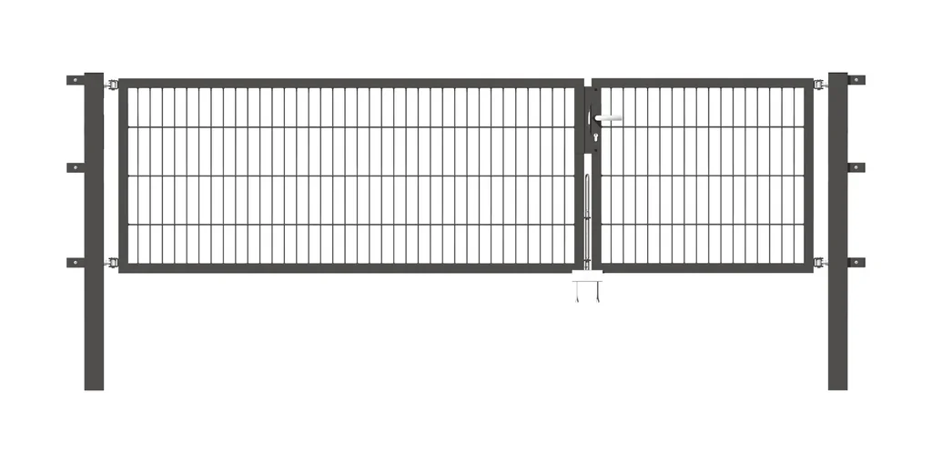 Doppeltor Flexo , anthrazit, Breite 100 + 200 cm, Höhe 120 cm