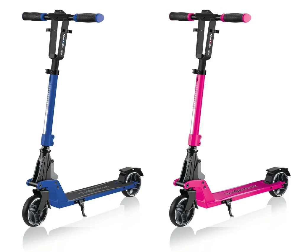 ONE K 125 Tretroller, 125 mm extra breit, ABEC 7, höhenverstellbar, Klappmechanismus, blau