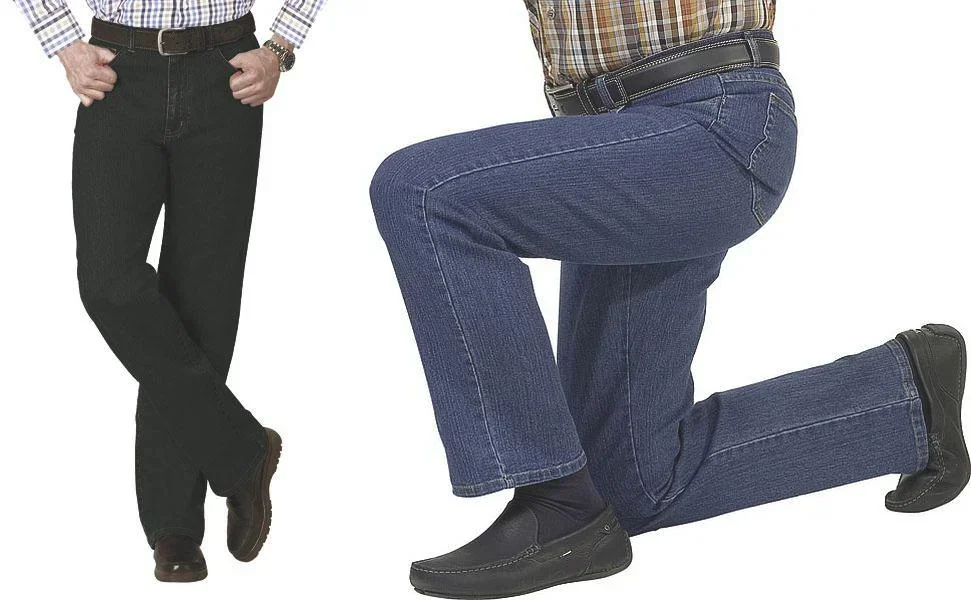 5 Pocket Stretch Jeans, Farbe schwarz, Gr. 48