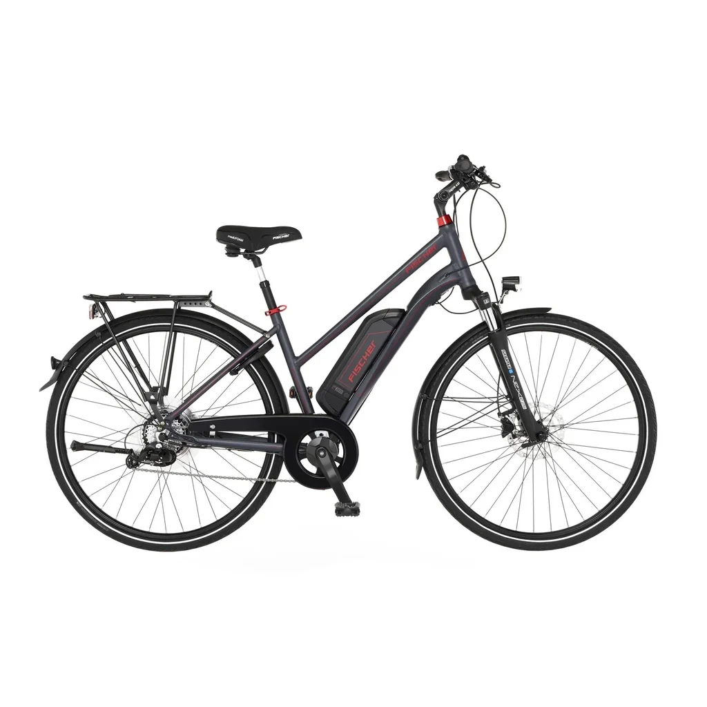Damen E-Bike Trekking, 28 Zoll Rahmengröße 44 cm, 8-Gang Kettenschaltung, anthrazit matt, VIATOR 1.0