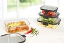 Glas Vorratsdosen Edelstahl-Klick 6-teilig, 370/620/1000 ml - Frischhaltedosen! Glasdosen!