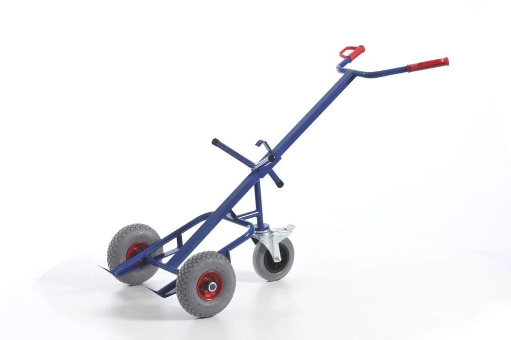 Faßkarre mit Stützrad Vollgummibereifung 250 mm