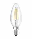 LED CLASSIC Filament Lampe in Kerzenfom mit 4 Watt, E14, warmweiß, klar