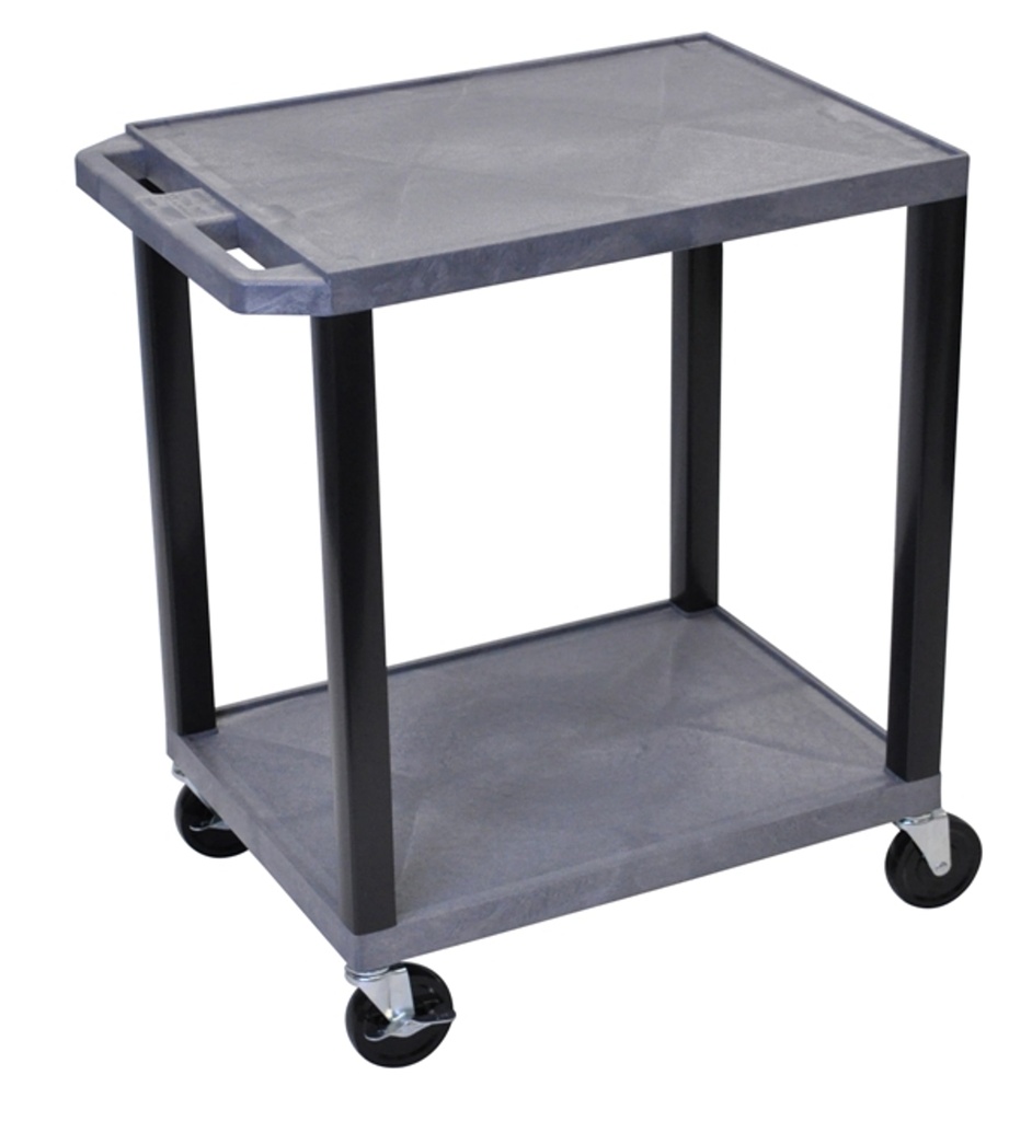 Mehrzweckwagen Kunststoff Tischwagen flach - 2 Etagen, Ladehöhe 840 mm / Abstand 630 mm