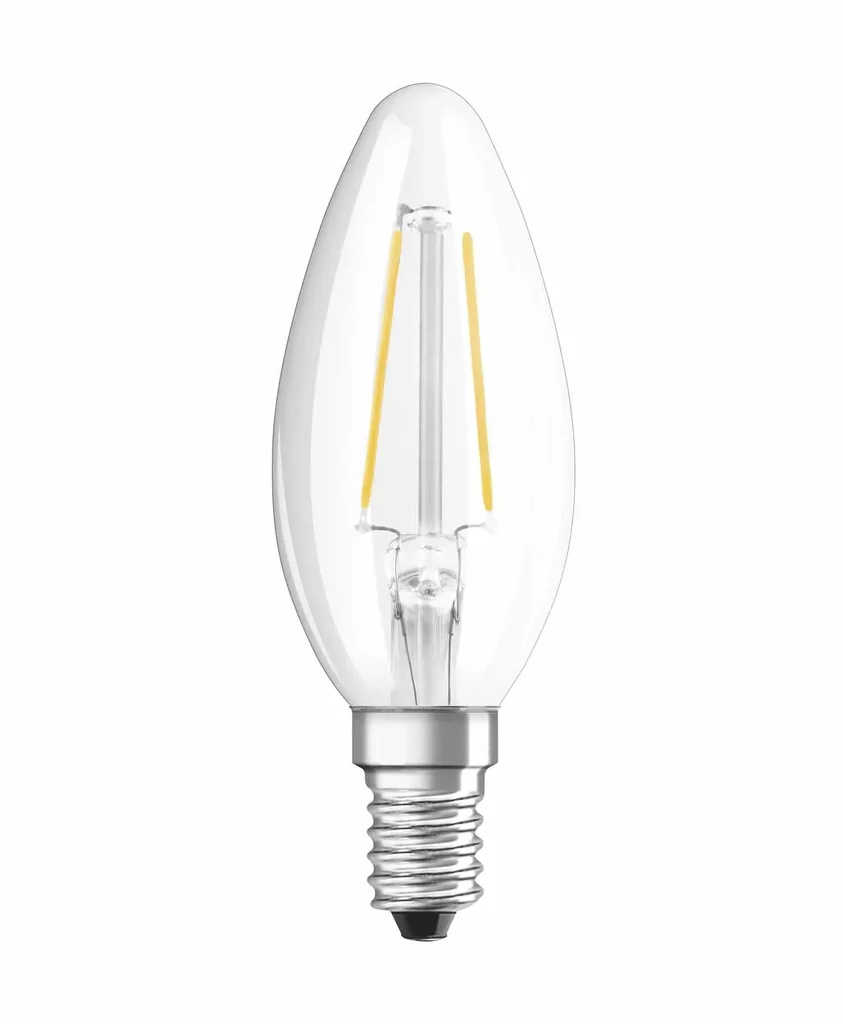 LED CLASSIC B25 Filament Lampe in Kerzenfom mit 2,5W E14, warmweiß, klar