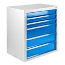 Schubladenschrank / Werkzeugschrank mammut, 6 Schubladen, RAL 7035 / 5012