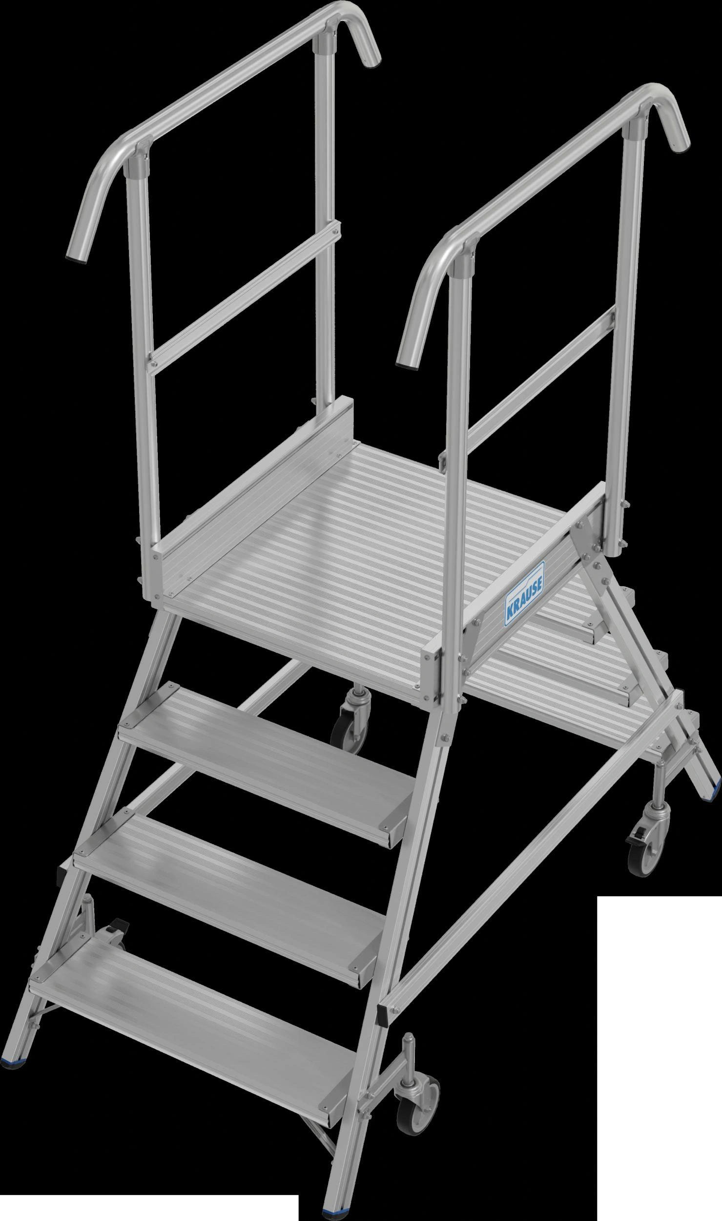 Podestleiter 2 x 4 Alustufen beidseitig Besteigbar