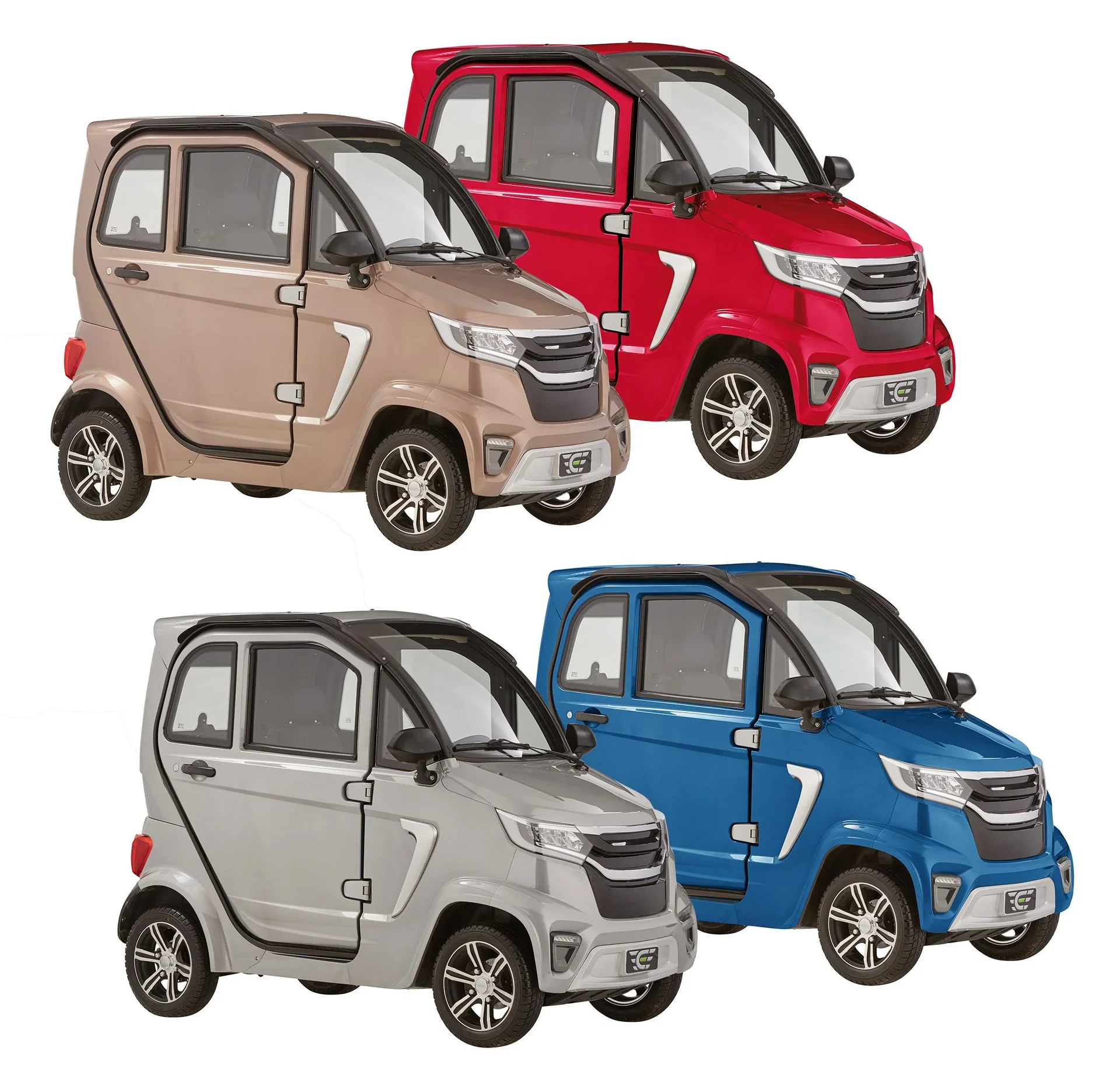 4-Rad E-Kabinenfahrzeug eLazzy Premium 45 km/h silber, mit kostenloser Vor-Ort-Einweisung