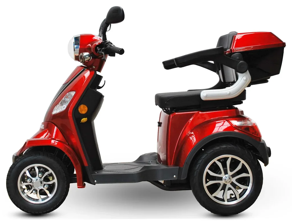 E-Scooter 4 Räder rot - 20 Ah Li-Io Akku - 25 km/h - Seniorenmobil