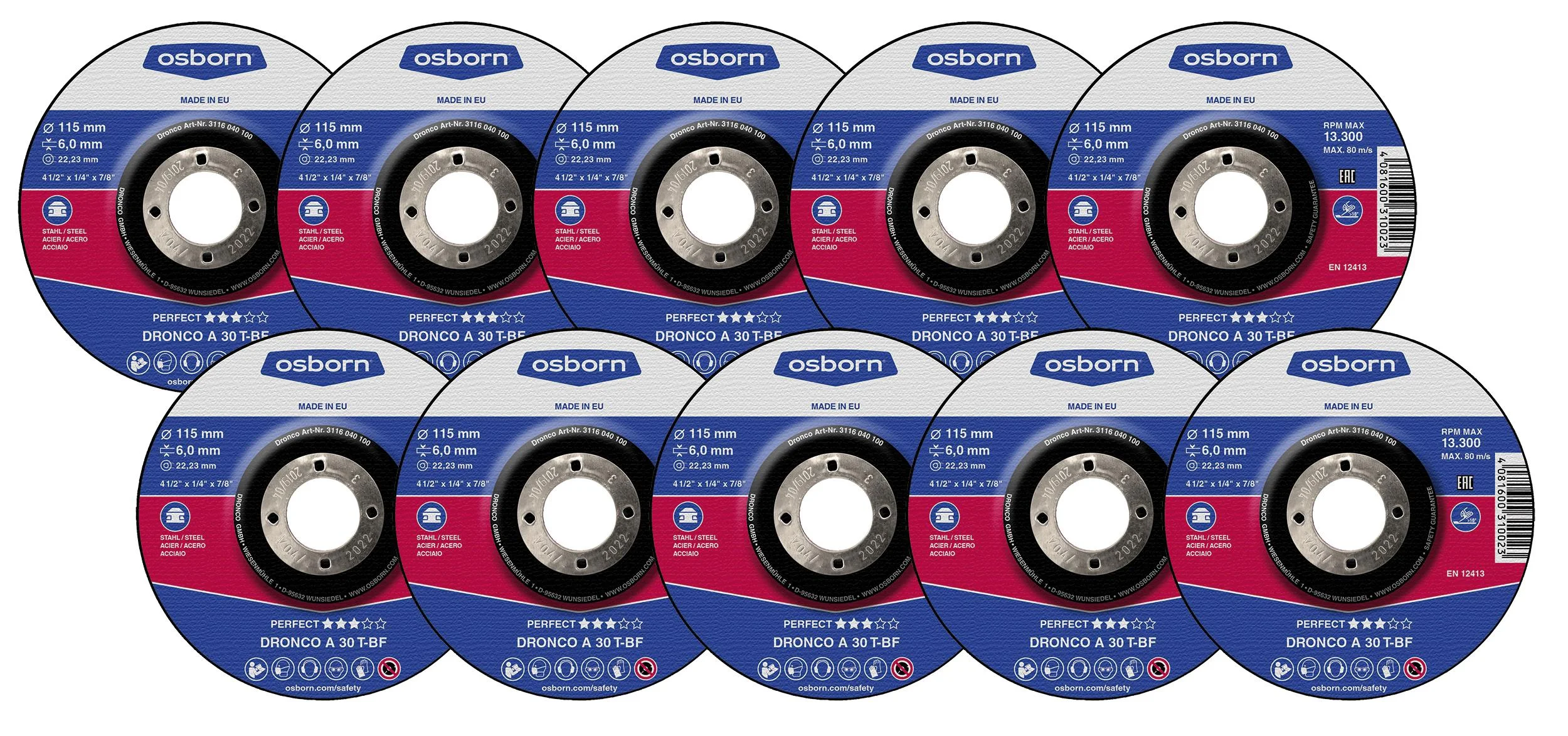 Schruppscheiben "perfect line" 115 x 6,0 x 22,23 mm, 10 Stück