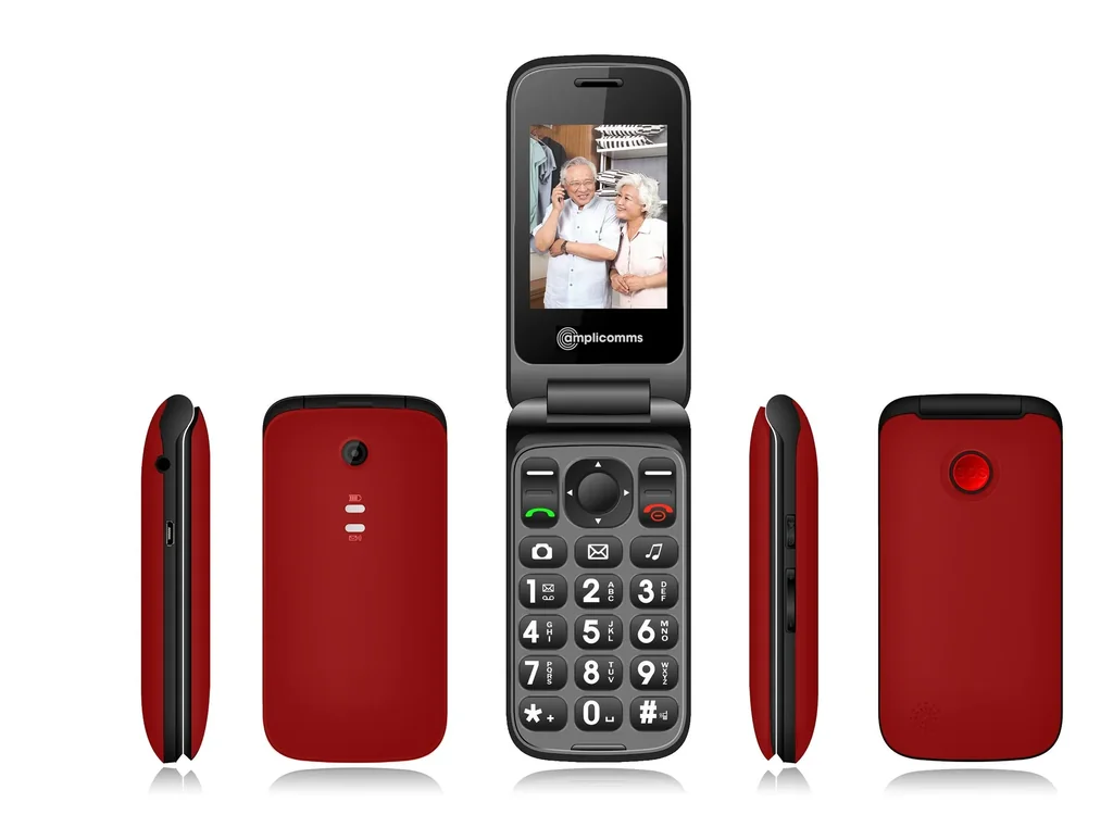 Mobiltelefon PowerTel M6750 klappbar, SOS Knopf und Ladeschale