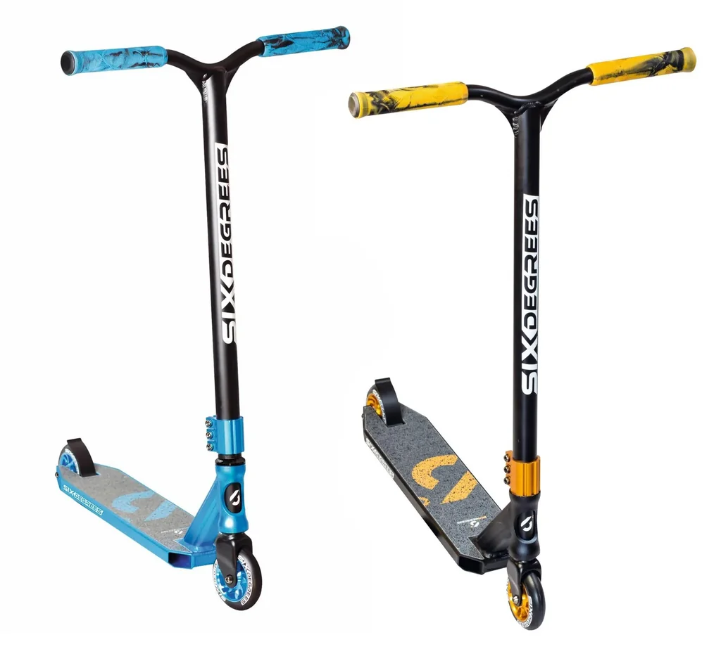 Stuntscooter mit verstärktem Wing-Lenker, HIC Compression-System, 100 mm, ABEC 9, 360° Lenkung, blau