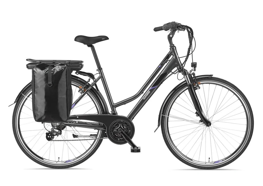 Damen Alu Trekking E-Bike 28 Zoll, Rahmenhöhe 48 cm, 21-Gang Kettenschaltung, anthrazit, XT480 Expedition,