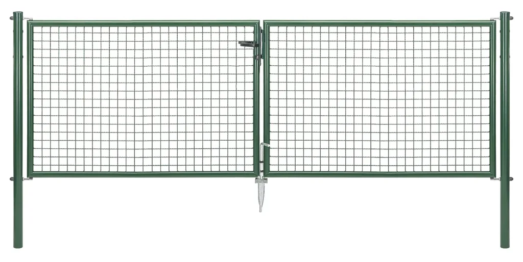 Doppeltor-Set Wellengitter inkl. Pfosten 3 x 1,5 m grün