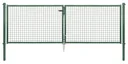 Doppeltor-Set Wellengitter inkl. Pfosten 3 x 1,5 m grün