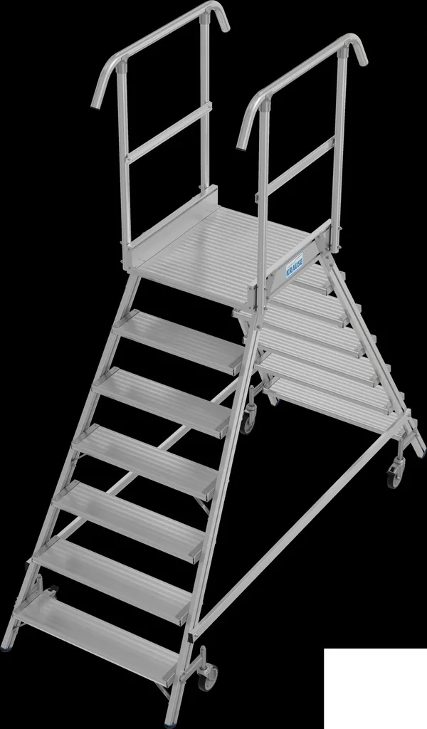 Podestleiter 2 x 7 Alustufen beidseitig Besteigbar
