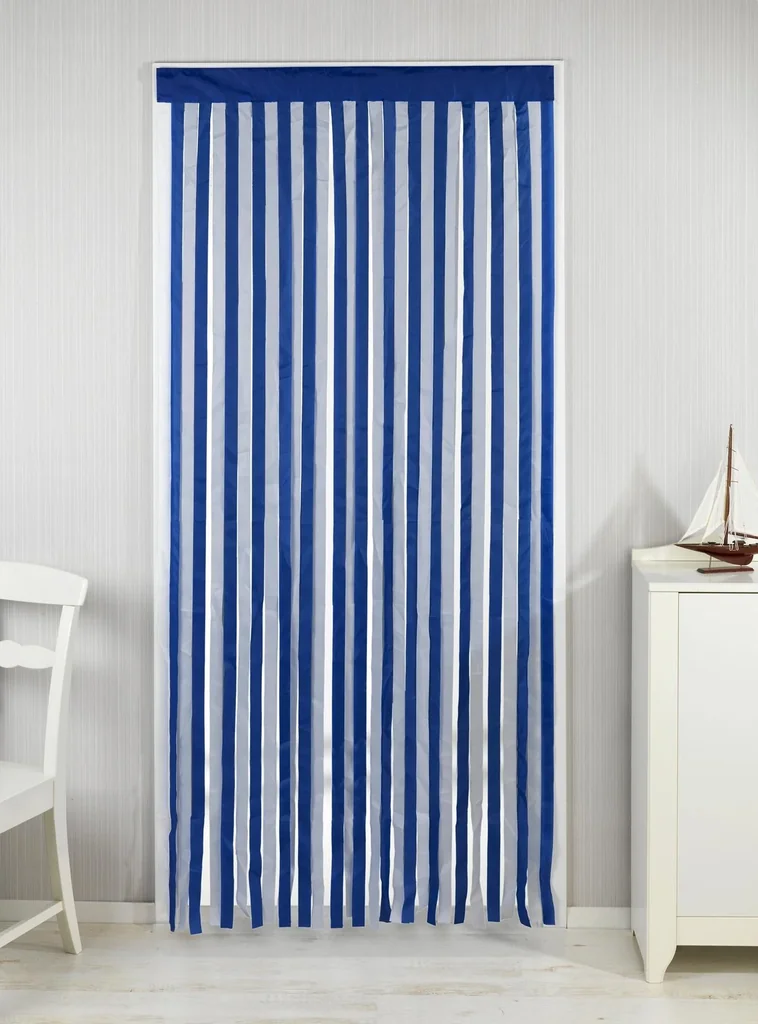Türvorhang blau-weiß