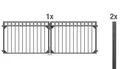 Doppeltor-Set Circle inkl. Pfosten 3 x 1,2 m anthrazit matt