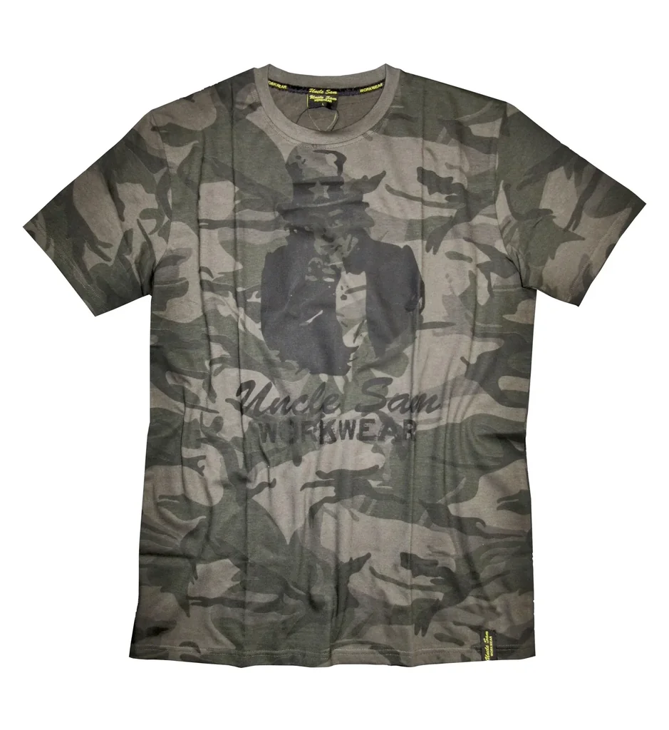 T-Shirt mit Rundhals und Frontdruck, Farbe camouflage, Gr.L
