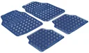 Auto Gummimatten Metallic Riffelblech look blau maxi - 4 teilig, 2 Vordermatten 68,5 x 44,5 cm, 2 Rückmatten 40 x 44,5