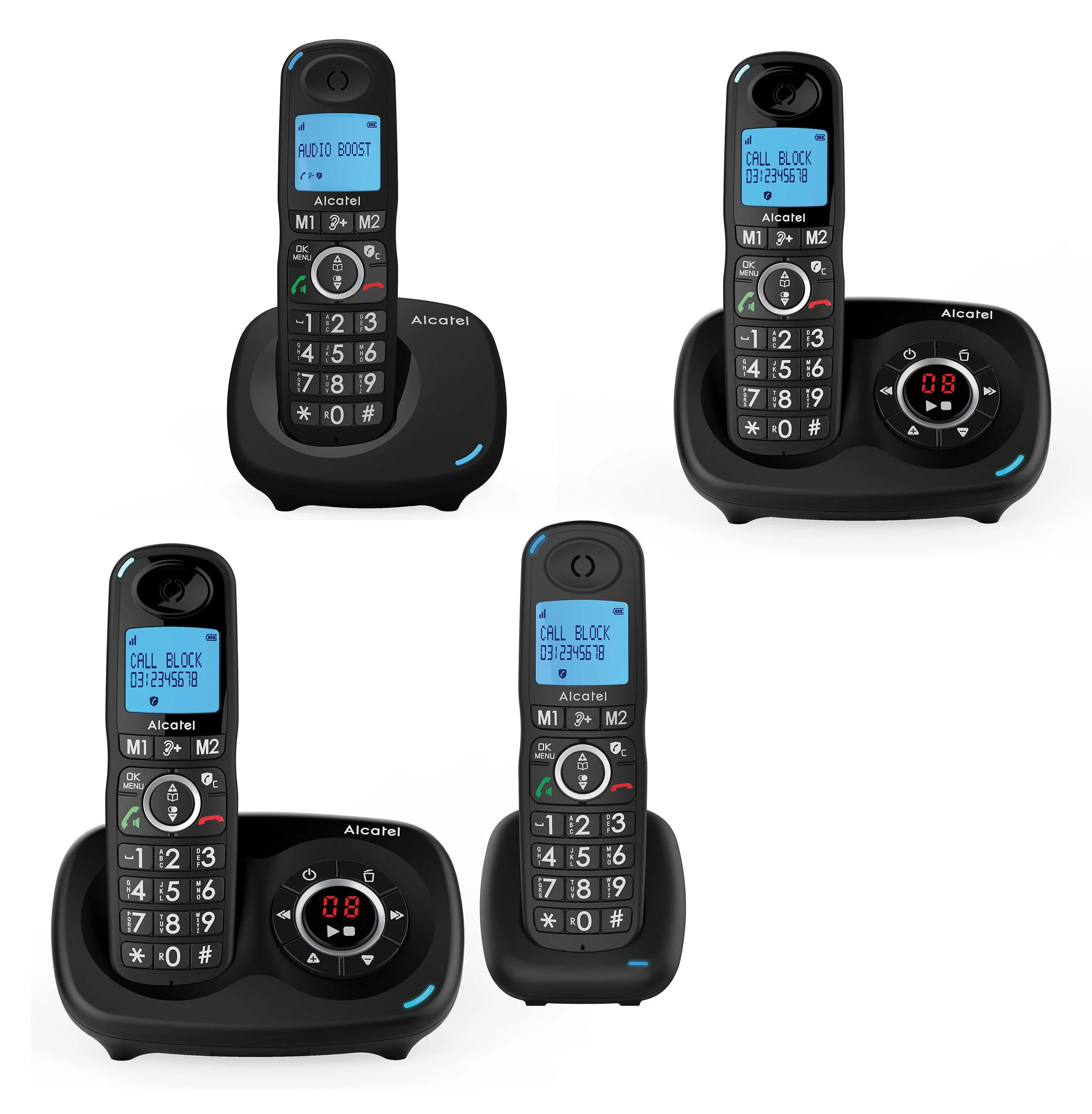 Komfort-Telefon Alcatel XL595B Single Voice mit Call-Block-Funktion, schnurlos