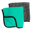 Mikrofasertuch "Premium", Türkis und Grau, 40 x 40 cm, 2er-Set