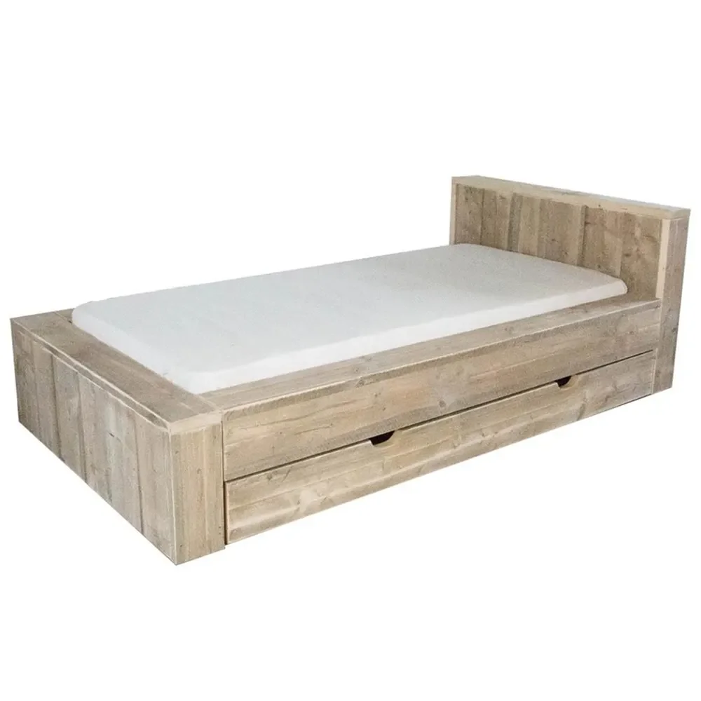 Dutchwood Block Einzelbett, Bettkasten: mit Bettschublade