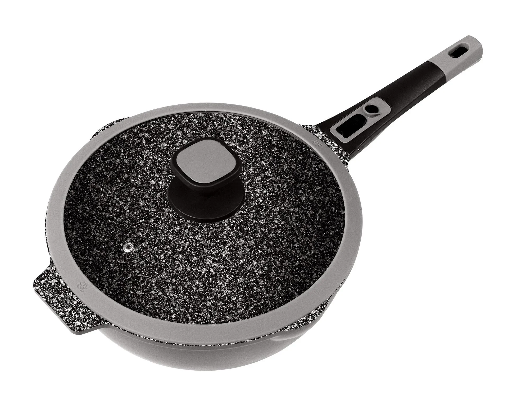 Aluguss-Bratpfanne MOONSCAPE, Ø 28 cm mit Klick-Griff und Glasdeckel