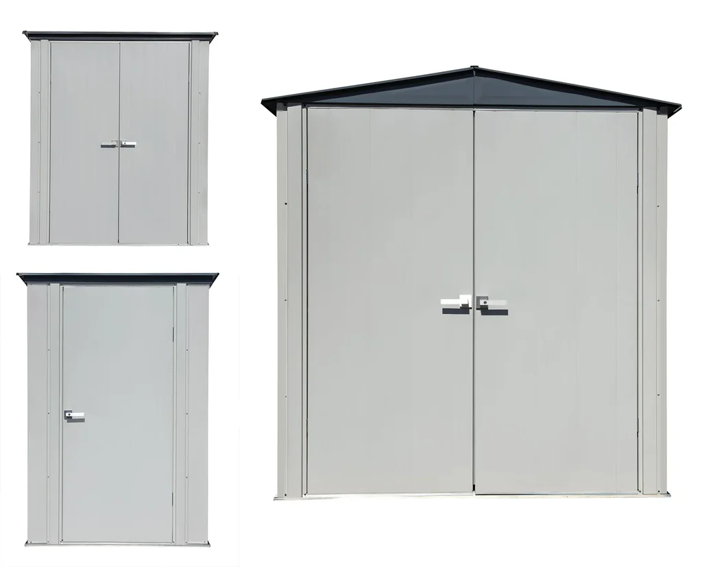 Geräteschrank 6x3 lichtgrau/anthrazit 1,91 x 1 x 2,00 m