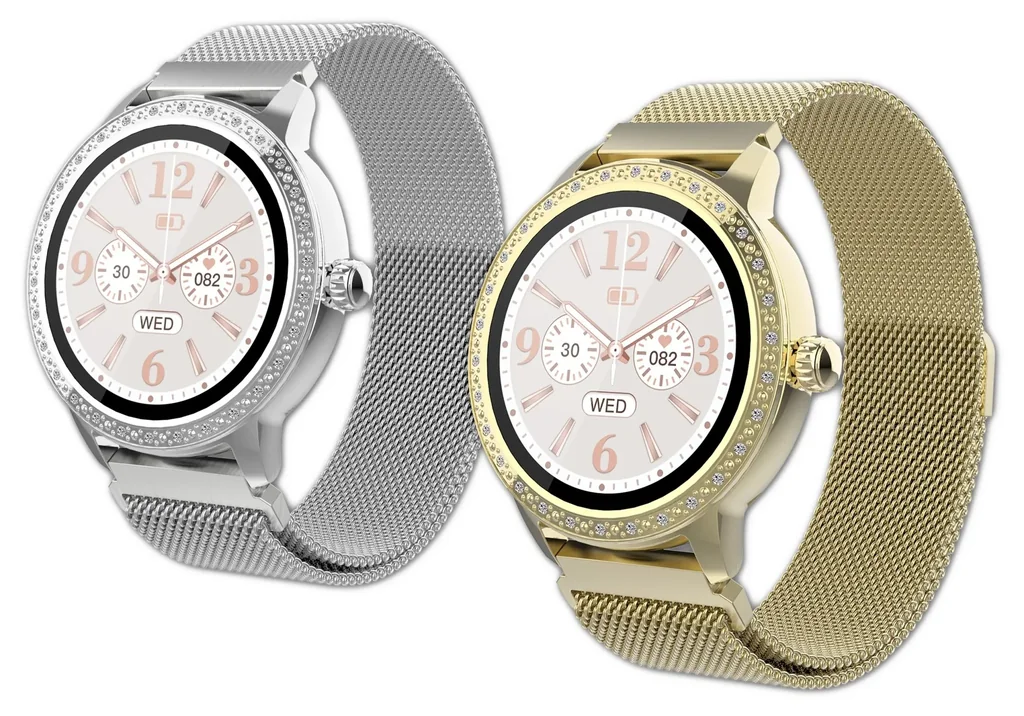 Smartwatch mit Herzfrequenz Sensor, Multi Sport Modus und Zyklusüberwachung, silber