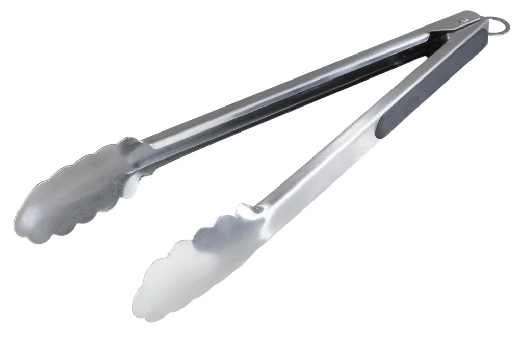 Grillzange Edelstahl, Silberfarben, 33 cm