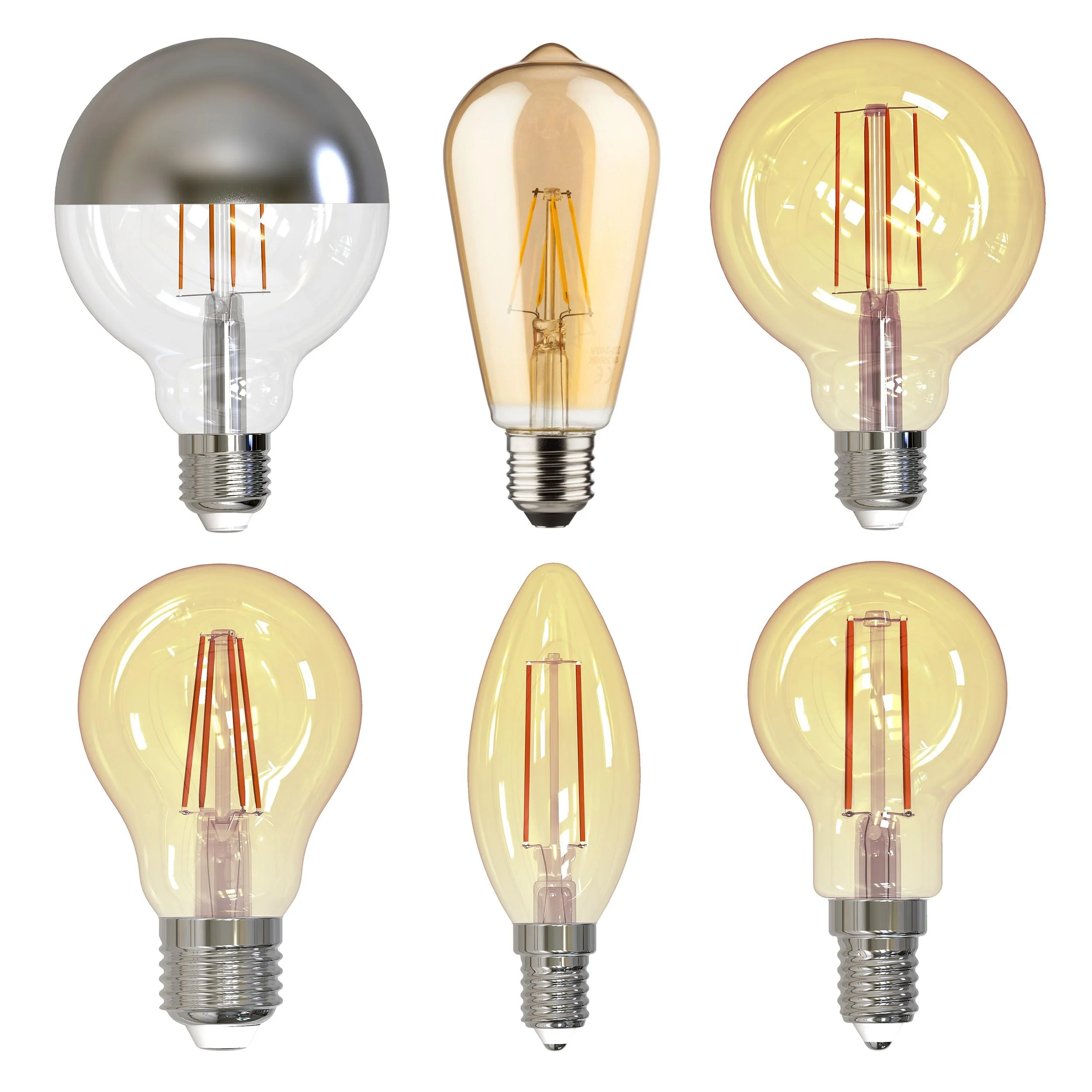 LED Retro Deko Lampe gold mit 4,5 Watt, E27, 1800 Kelvin