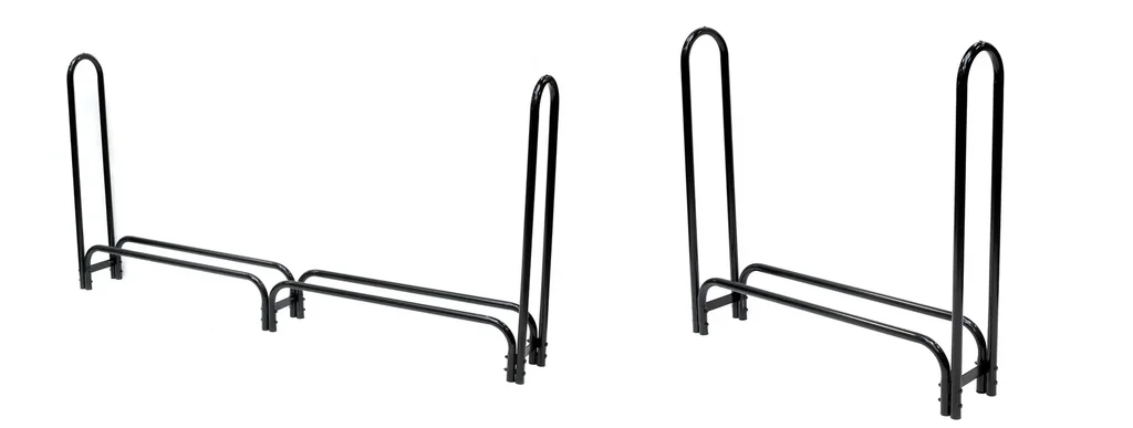 Kaminholz Kaminholzregal 126x25x118 cm Schwarz