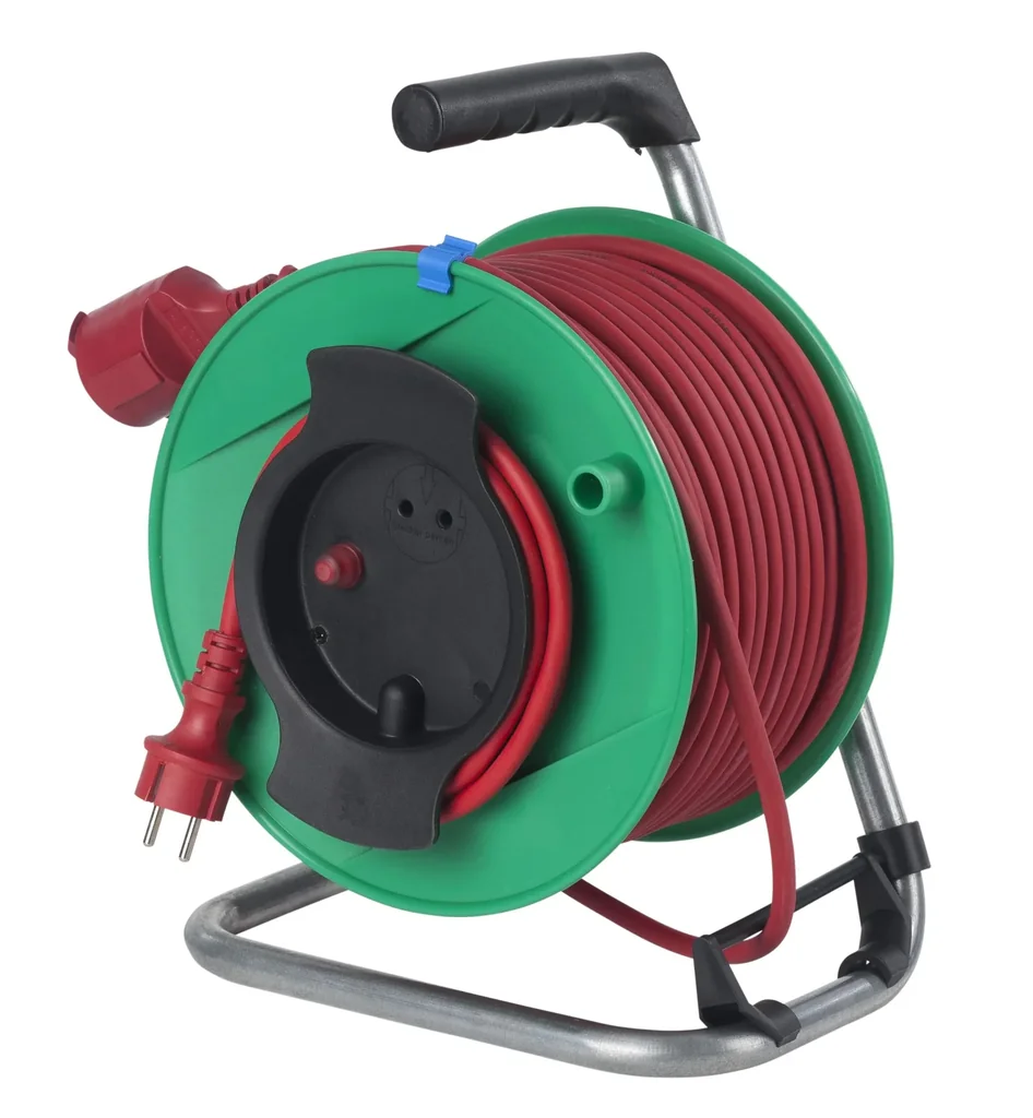 Geräte Kabeltrommel 25 m Gummikabel rot, 230 mm Durchmesser