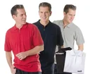Herren Poloshirt mit Reißverschluss, Farbe silber, Gr. M